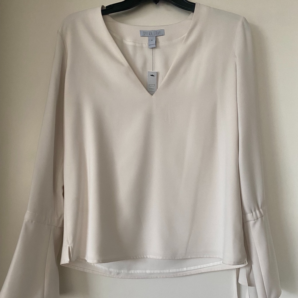 Dylan Gray White Long Sleeve Blouse